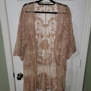 Sheer Floral Champagne Cardigan